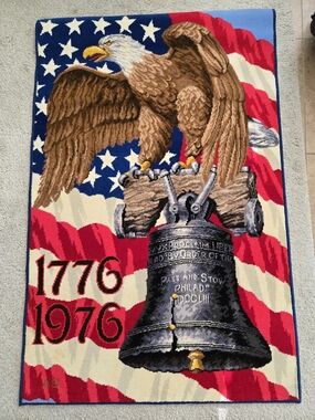 Collectible Patriotic Bicentennial 1776 Rug/Wall Hanging. The American Legend